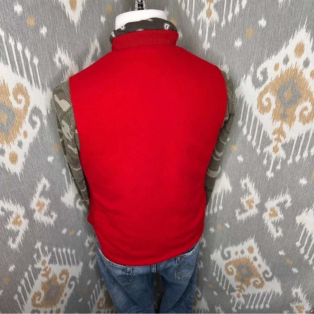 Polo Ralph Lauren Fall ‘10 Red Reversible Sheep Wool Nylon Quilted Hunting Vest